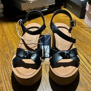 NWT Chunky Heels/Wedge sandals. Black size 8